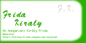 frida kiraly business card